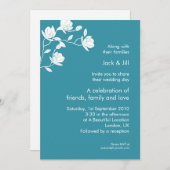 Invitation Monter haut (blanc sur sarcelle) 5x7 (Devant / Derrière)