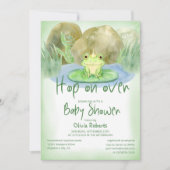 Invitation Monter sur l'aquarelle Princess Frog Baby shower (Devant)