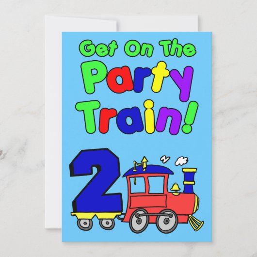 Invitation Montez En Train De Fête 2 Ans (Devant)