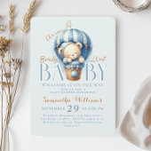 Invitation Montgolfière Ours en peluche Bearly Wait Bleu