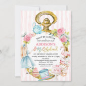 Invitation Montre rose Alice dans l'Onederland 1er anniversai (Devant)