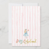 Invitation Montre rose Alice dans l'Onederland 1er anniversai (Dos)