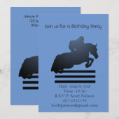 Invitation Montrez le cavalier qui franchit un obstacle. (Devant / Derrière)