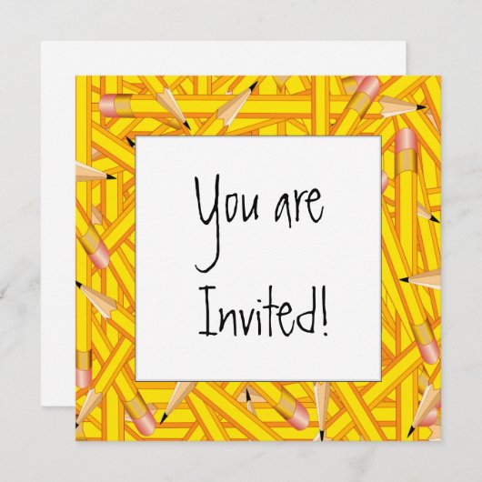 Invitation Montures de crayons (Devant / Derrière)