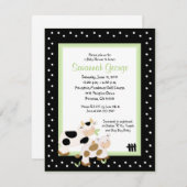 Invitation Moo Cow Farm Barnyard Baby shower 4,25 x 5,5 (Devant / Derrière)