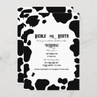 Moo Cow Spots Imprimer Mariage campagnard noir et 
