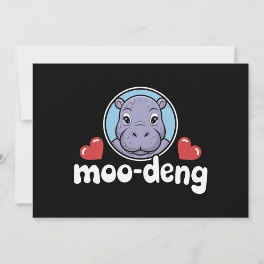 Invitation Moo Deng Bouncy Pig in Thai Photo Baby Hippo (Devant)