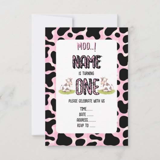 Invitation Moo je vais en tourner un (Devant)