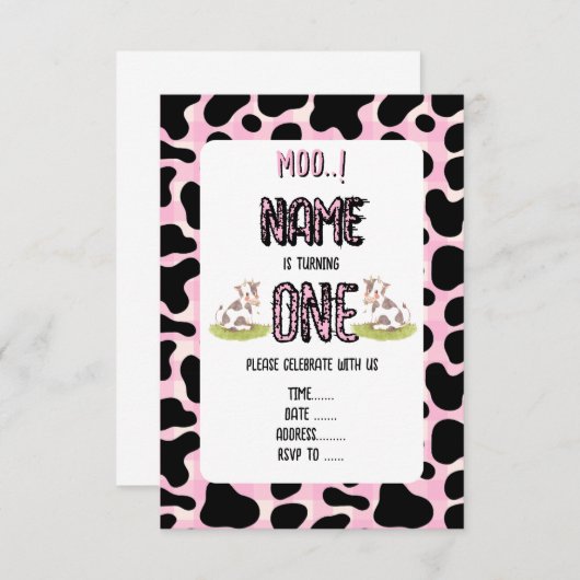 Invitation Moo je vais en tourner un (Devant / Derrière)