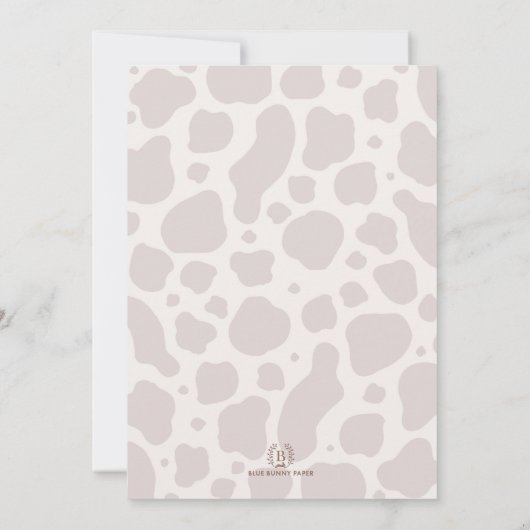 Invitation Moo Moo Boho Pampas Rose Highland Cow 2e anniversa (Dos)