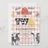 Invitation Moo Moo Im Two Cow 2e anniversaire (Devant)