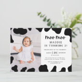 Invitation Moo Moo Je suis deux vaches 2e anniversaire Invita (Debout devant)