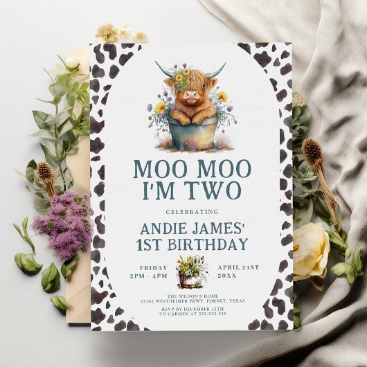 Invitation Moo Moo Je suis deux vaches Print Farm Girl 2e ann