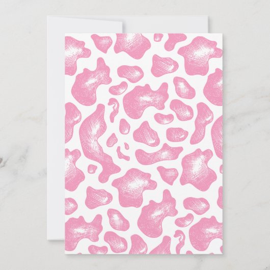 Invitation Moo Moo Rose Cute Cow Girl 2e anniversaire (Dos)