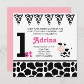 Invitation Moo-velous 1er Anniversaire (Devant / Derrière)