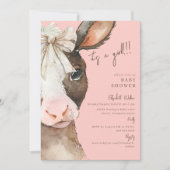 Invitation Moo-ving rose en Vache de Soon avec Baby shower de (Devant)