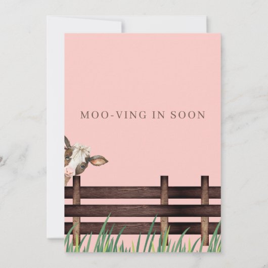 Invitation Moo-ving rose en Vache de Soon avec Baby shower de (Dos)
