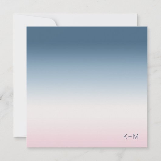 Invitation Mood Gradient Mariage Prussian Sky ID741 (Dos)