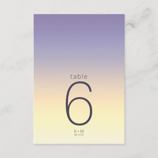 Invitation Mood Gradient Mariage Table Indigo Sunset ID741 (Devant)