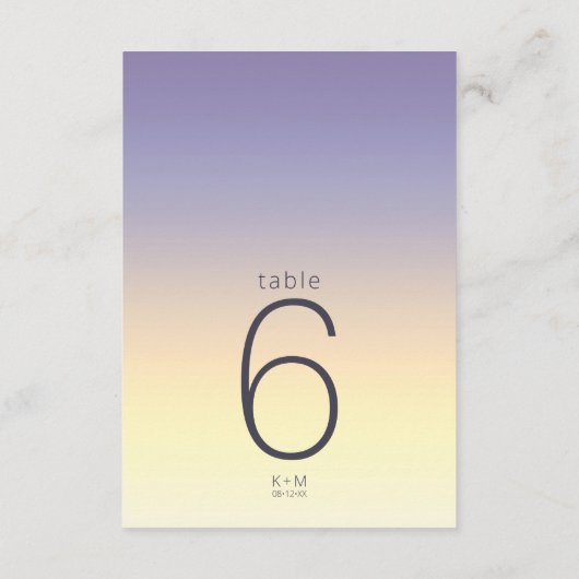 Invitation Mood Gradient Mariage Table Indigo Sunset ID741 (Dos)