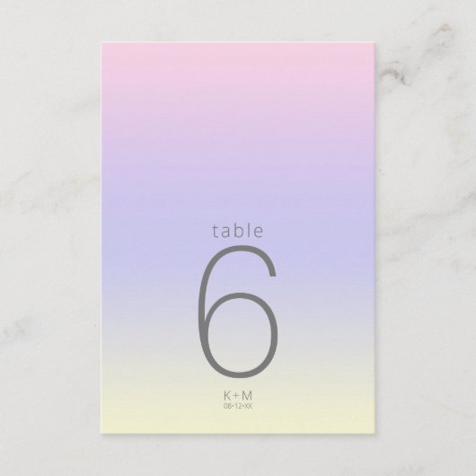 Invitation Mood Gradient Mariage Table Pastel Dawn ID741 (Devant)