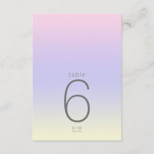 Invitation Mood Gradient Mariage Table Pastel Dawn ID741 (Dos)