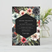Invitation Moody À feuillage persistant Floral Mariage (Debout devant)