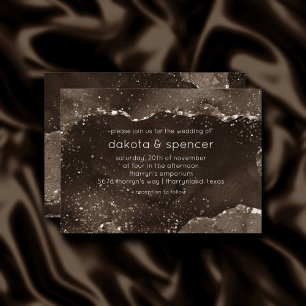 Invitation Moody Agate   Café Brown bronze doré Taupe