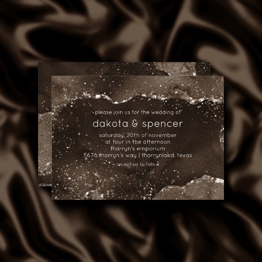Invitation Moody Agate | Café Brown bronze doré Taupe