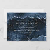 Invitation Moody Agate | Marine Denim Steel Blue Faux Parties (Devant)
