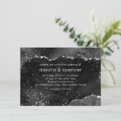 Invitation Moody Agate | Onyx Black Silver Vampy Goth Parties (Debout devant)