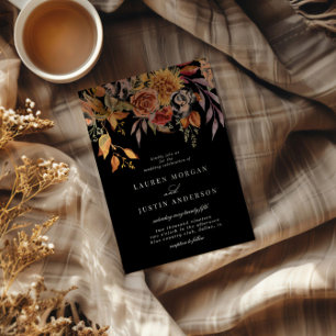 Invitation Moody Automne Élégant Mariage Floral