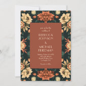 Invitation Moody Autumn Rust Terracotta Floral Mariage de aut (Devant)