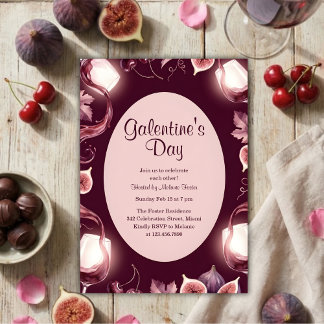 Invitation Moody Berry Figs Galentine’s Day Wine Night