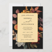 Invitation Moody Black and Rust Automne Floral Mariage (Devant)