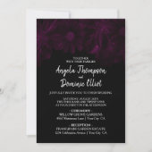 Invitation Moody Black avec Mariage rose (Devant)