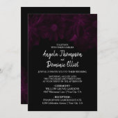 Invitation Moody Black avec Mariage rose (Devant / Derrière)