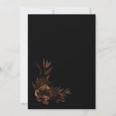 Invitation Moody Black et Sepia Floral Mariage (Dos)