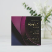Invitation Moody Black Purple Élégante Fête des mariées Abstr (Debout devant)