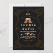 Invitation Moody Black Rustic Western Wedding  (Devant)