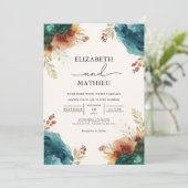 Invitation Moody Bloom Floral Mariage (Debout devant)