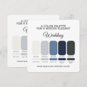 Invitation Moody Blue and Gray Wedding Color Palette Card (Devant / Derrière)