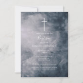 Invitation Moody Blue Nuds Celestial Cross Baptism (Devant)