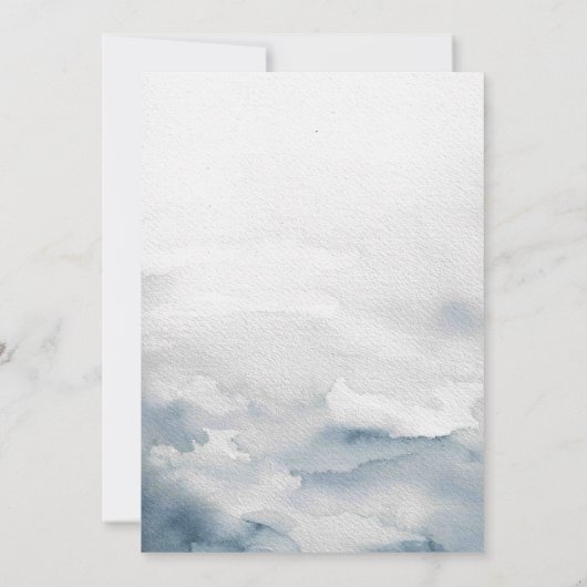 Invitation Moody Blue Watercolor Classique Mariage élégant