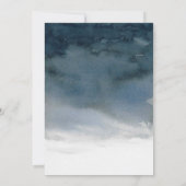 Invitation Moody Blue Watercolor Classique Mariage élégant (Dos)