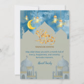 Invitation Moody Blue Watercolor Mosque Iftar Dinner (Dos)