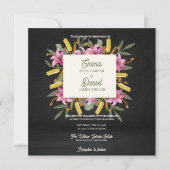 Invitation Moody Blush Lily Elegant Romantic Black Wedding (Devant)