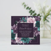 Invitation Moody Boho | Arbuste foncé Pourpre et couronne Tur (Debout devant)