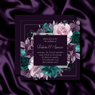Invitation Moody Boho Arbuste foncé Pourpre et couronne Tur