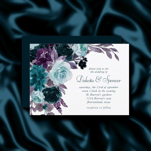 Invitation Moody Boho | Bouquet Turquoise Turquoise Purple Fl